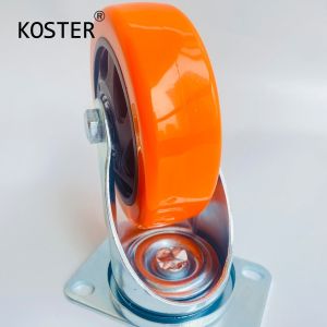 32mm Orange PVC PU Industrial Caster Swivel Castor Customized Request 2.5inch to