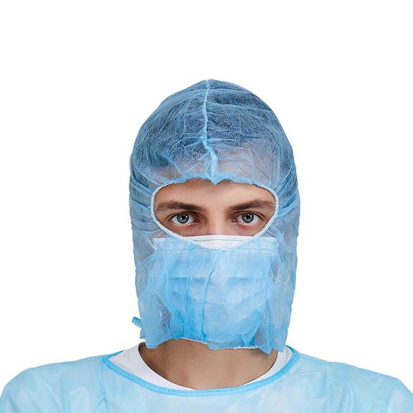 S&J Disposable face hood cover non-woven astronaut caps disposable space cap medical surgical consumables supplier Xiantao SJ
