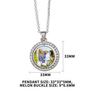 Sublimation Blank Necklace With Diamond Personalized Sublimation Blanks