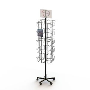 40 VDs Wire Pockets Books Metal Floor Spinner Display Rack