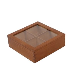 Multifunctional Wooden Storage Box With Dividers Ultraportable Dustproof