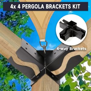 4-Way DIY Pergola Bracket Kit Wood Beams DIY Pergola Way Corne Brackets with