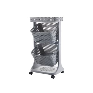 360 Degree Two Tier Laundry Trolley Plastic Laundry Hamper