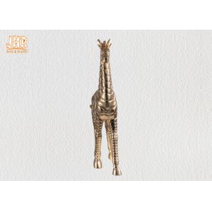 Standing Gold Leaf Polyresin Animal Figurines Zebra Sculpture Table Statue Decor