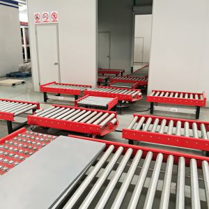 ESD-Safe Roller Conveyor Line with Drum Width 400 mm and Belt Speed 0-10 m/min For PCB Assembly