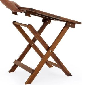 Picnic Solid Wood Frame Folding Garden Table for Outdoor Coffee Tea Drinks and