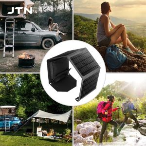Foldable Design Solar Panel Charger 24W/30W For Laptop And Phone Outdoor Camping