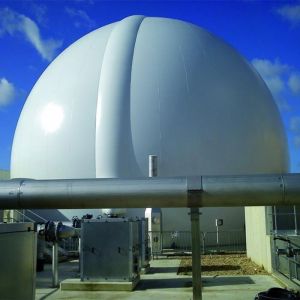 Tear Resistant Polyester Fabric Dual Membrane Biogas Storage Tanks On Ground