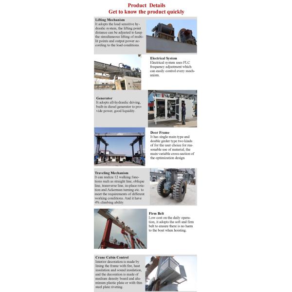 10T To 1200T Wire Rope Sling Gantry Boat Hoist Crane