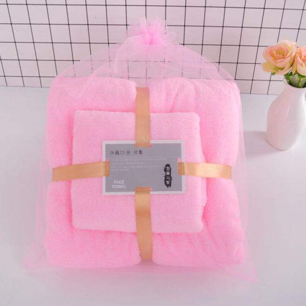 High Absorbent Round Coral Fleece Bath Towel Set with Sustainable Polyester Material