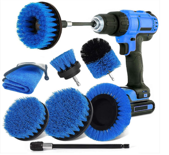Brush attachment drill set 8 pieces,Drill Scrubber Brush for cordless screwdrive