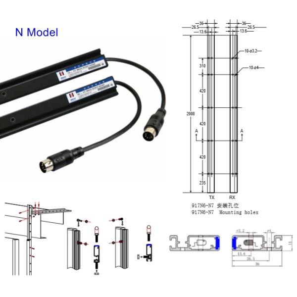 CE Security Light Curtain WECO Elevator Door Sensor For Passenger Lift