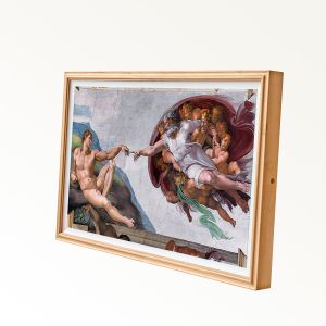 Indoor Crude Wood Wifi Digital Photo Frame 21.5 Inch 250cd/M² Brightness