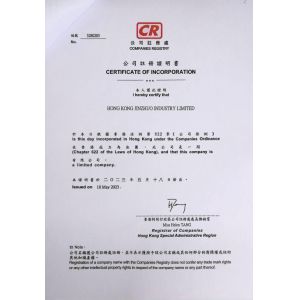 HONG KONG JINZHUO INDUSTRY LIMITED. Certifications