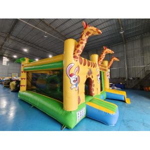 Commercial Grade Outdoor Inflatable Combo Zoo Giraffe Inflatable Bounce House