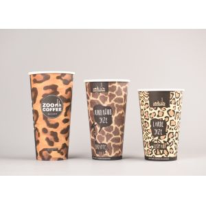 China Hot Drinks Take Out Coffee Cups Disposable With 3- Color Printing on sale