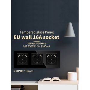 228 X 86 X 35mm Electrical Wall Socket CE Internet Wall Socket L N GND Wiring