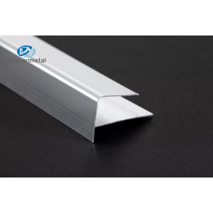 6463 Aluminum Stair Nosing Edge Trim F Shaped Mill Finished Anodized