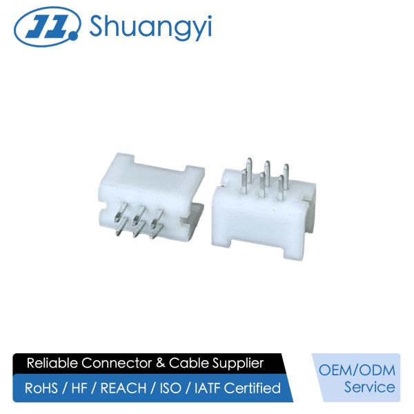2.00mm Pitch Dual-Row Right-Angle Pin Header Connector | 2×3P 6 PIN PCB