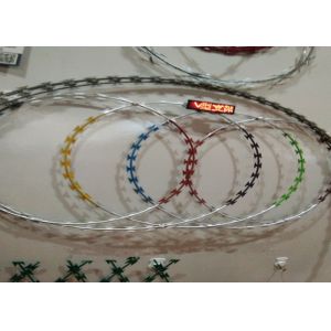 Single Coil Type BTO-22 Razor Barbed Wire , Blade Wire Fencing 25kg Per Roll