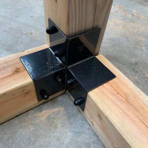 China Iron Garden Fence Trio Bolt Kit Steel Bracket Quad Mount Bracket Gazebo Pose Bracket on sale