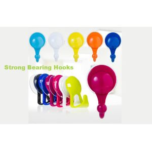 Cheap Home Decorative Strong Removable Wall Hooks for Bathroom , Red / Green / Blue for sale