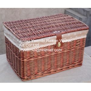 willow storage basket with cover and mat laundry basket larget style