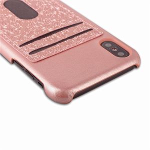 ID Credit Card Slot Embossed Leather Back Phone Case For Iphone X,For iPhone X