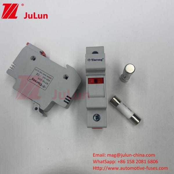 30kA Breaking Capacity Solar Pv Fuse / Din Rail Solar Fuse Holder For Module