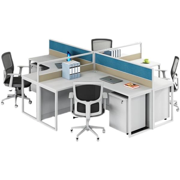 Quality L-shaped Corner Modern Simple Partition Financial Screen Office Desk for Staff Workstation wholesale