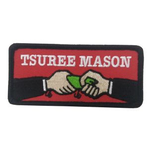 12C Handshake Embroidered Badge Patches Pantone Washable Offset Printing