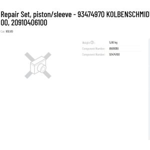 100% Tested Metal Original KS Repair Set Piston/Sleeve 93474970 KOLBENSCHMIDT