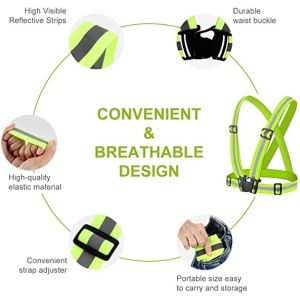 Bicycle Custom Embroidered Reflective Belts Fluorescent Yellow Stretch Vest