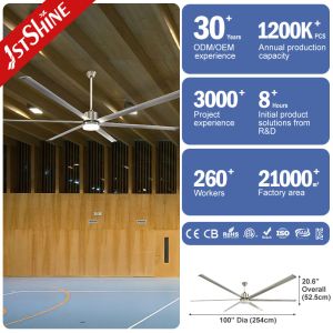 Industrial Space Cooling with 100-inch Ceiling Fan and Natural Wind 10-Year