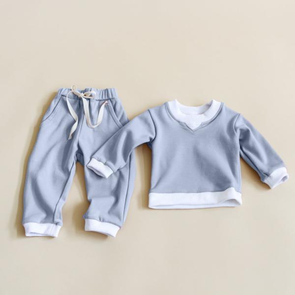 Neutral Kids Fleece Sweatshirt Set Printed Loungewear Sweatpants 2 PCS Pullover