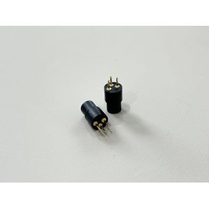 3 Pin Round Male Power Connector, Gold-Plated PCB Solder Terminals Connector