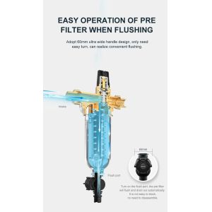 Pre Water Filter Aqua Pure Under Sink 5000L Backwash Sediment Filter