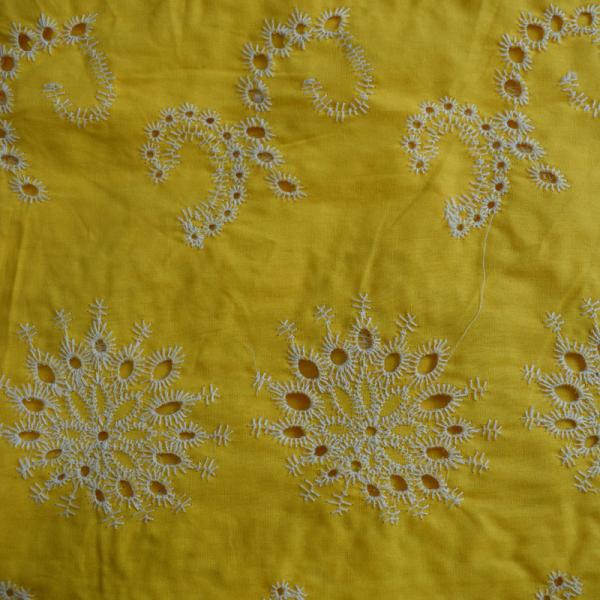 Soft Dresses White Embroidered Solid Color Cotton Fabric Garment Textile