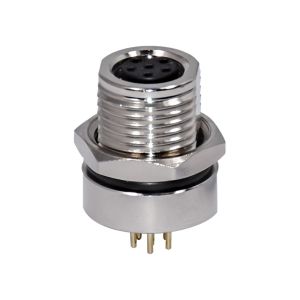 Front Mounting M8 Waterproof Connector Male 3pin Straight Panel Receptacle