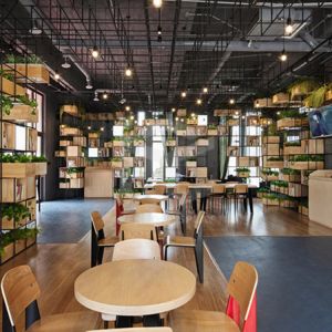 White Fireproof 5mm MDF Coffee Shop Display OEM Equipped With LED Light