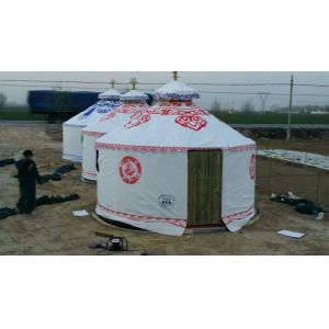 Cheap Painted Steel Frame Mongolian Yurt Tent / Round Tent Yurt With Bamboo Structure for sale