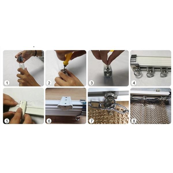 Gold Color Architectural Metal Mesh Curtain Aluminium Material For Decoration