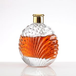 End Flat Fancy 700ml Liquor Bottle Brandy Xo Wine Bottle with Glass Corks Custom