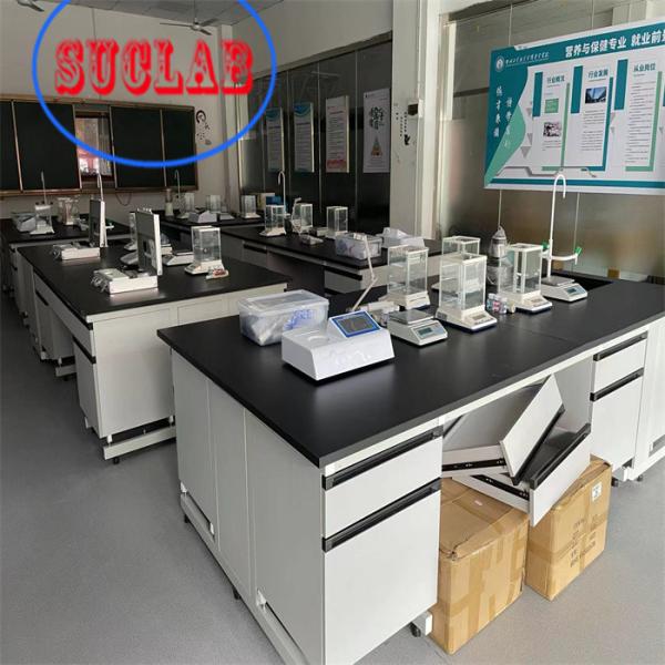 Quality Chemical Resistant  Chemistry Lab Workbench Wood Lab Casework With Multiple Cabinets wholesale