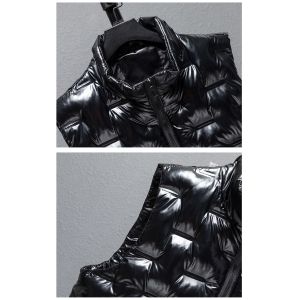 Zipper Quilted Bubble Coat Vest Waterproof Polyester Cotton Sleeveless Puffer