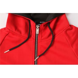 Sports Color Matching Mens Zip Front Hoodie 100% Polyester