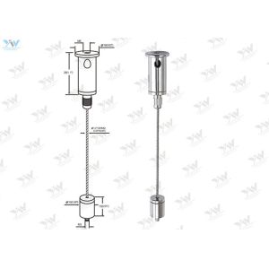 304 Stainless Cable Suspension Kits Adjustable Ceiling Fixed Gripper Safe Nut