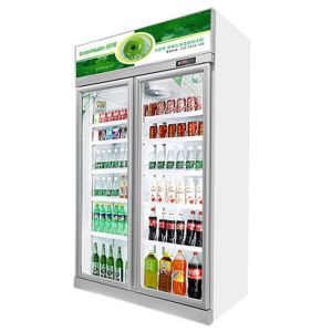 White Color Glass Door Cooler Drink Chiller Showcase With Demist Function R134a