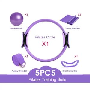 China Wholesale Home Use 5pcs Mini Gym Ball Yoga Belt Latex Band and Pilates Ring Set on sale