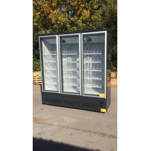 220V Voltage Upright Glass Door Freezer Digital Thermostat Air Cooling R290